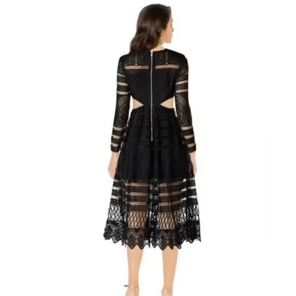 ASILIO, EXCELLENT black midi dress by SZ 6 - Picture 4 of 14